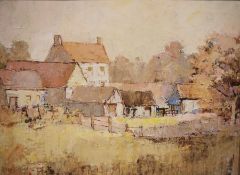 Roy Hewish (20th century school) Oil on board Farm scene, signed lower left, 34.5cm x 47cm