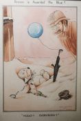 Leslie Maddocks after O E Studdy (20th century) Watercolour 'Bonzo is awarded his blue' signed lower