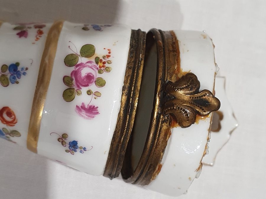 Two Meissen porcelain miniature trefoil pedestal bowls, relief floral spray and bug decorated, - Image 22 of 27