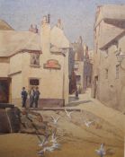 C N Woodward (early 20th century school) Watercolour  Coastal village scene, possibly St Ives,