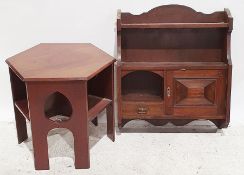 Shaped mahogany side table with shelf undertier, on cabriole legs, a 20th century coffee table and a