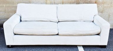 Modern Kingcome Sofas large three-seat sofa in pale cream upholstery Condition Report Significant