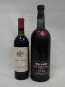 Taylors 1974 LBV port, and one bottle of 1966 Chateau Montrose, appellation saint-estephe