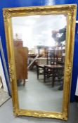 Rectangular mirror in moulded frame, 64cm x 116cm