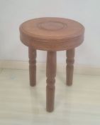 Modern cream ground runner, decorated in red, modern Spanish bull fighter textile, and a miniature