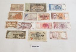 Folder of old banknotes, various