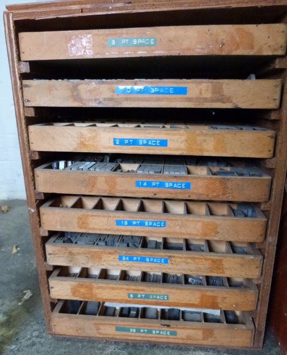 Large collection of lead printing press letters together with various toolsCondition Report Back - Image 2 of 2