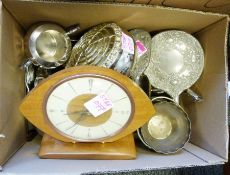 Dressing table set, a Regency Fine Art model of a barn owl, a Westclox clock together with various