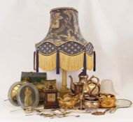 Alabaster table lamp, a K and CB late Mayers part-dinner service together with further assorted