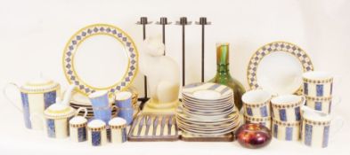 Silver-plated knife set, a small quantity of TCC Top Choice dinner-wares together with various cut