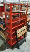 Black and Decker Workmate bench and a racking unit