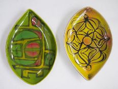 Two Poole pottery Delphis dishes, shape no. 91, each 30cm (2)