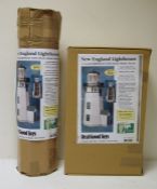 Real Good Toys 'New England Lighthouse' with blinking beacon, boxed and another (2)