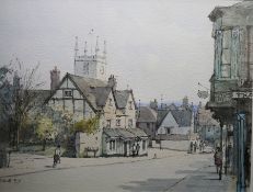 Frank Quinton - 20th century Pen and watercolour Kingsbury Street, Marlborough, signed with monogram