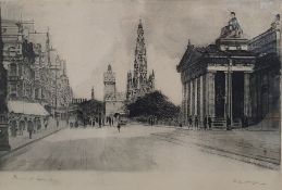 After D Y Cameron Etching Perth Bridge and another Etching Princes Street, Edinburgh (2)