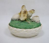 Ceramic egg box in the form of birds on a nest  Condition ReportSome surface scratches. Appears to