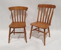 Set of six (4+2) slatback chairs (6)