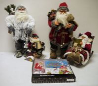 Large quantity of model Father Christmas and other Christmas accessories (6 boxes) Condition
