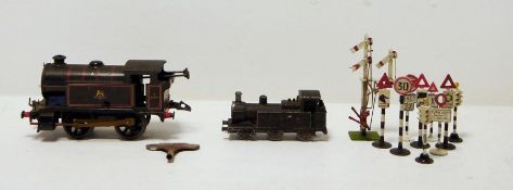 Hornby '0' gauge tinplate windup locomotive British Railway 382011 type 40, a diecast LMS 7217 '