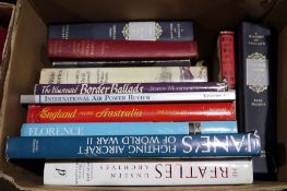 Assorted volumes to include Winston Churchill, militaria, travel, poetry (6 boxes)