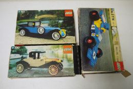 Box of vintage Lego, including boxes for sets 390 391 and 392