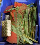 A large quantity of loose Meccano (six boxes)