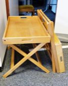 Two modern butlers trays on stands (2)