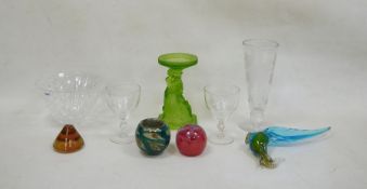 Waterford 'Marquis' bowl, a Mdina glass bowl, a Caithness 'Inferno' paperweight, a pair of Stuart