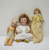 Armand Marseilles bisque headed doll with painted composition body, marked to the reverse 971 A.3.M,