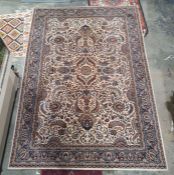 Modern cream ground foliate patterned rug