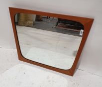 Mid century modern teak-framed mirror  Condition ReportHeight 44.5cm Width 61cm