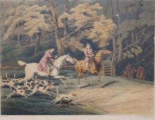 After Woolstenholme Three coloured hunting aquatints from the 
