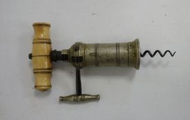 Late 19th century corkscrew with bone handle, apparently unmarked