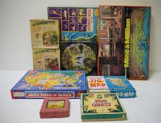 A quantity of jig-saw puzzles and games to include Mammoth Jig-Saw, 'Picture Puzzle Map United