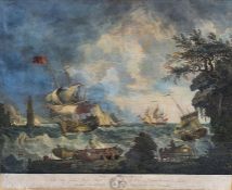 William Woollett, after Richard Wright Coloured engraving 