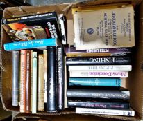 Four boxes of assorted volumes on various subjects to include modern firsts, biography, the theatre,