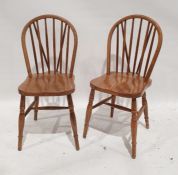 Four 20th century stickback chairs on turned supports (4)