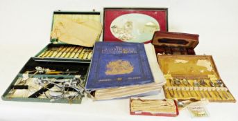 Chinese Swatow shell cutting picture of a landscape, another, a Brother Deluxe vintage typewriter, a