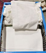 Assorted textiles to include tablecloths, napkins, etc (1 box)