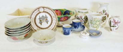Portmeirion Botanic Garden vase, a Portmeirion Botanic Garden jug and various china and glassware (4