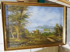 Two modern oils on canvas and a modern oil on board, signed 'Campbell' (3)