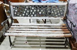 Wooden and metal garden bench