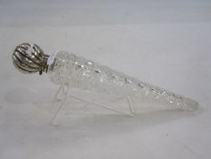 Large Victorian silver mounted cut glass scent bottle by John Grinsell & Sons, Birmingham 1887,