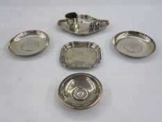 Silver dish by Steinhart & Co., Birmingham 1921 of shaped form, surmounted by a model of a pig and