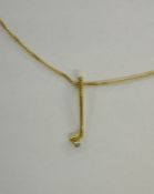 18ct gold and diamond golf club pendant set small stone in rubover setting, approx. 2g, on fine
