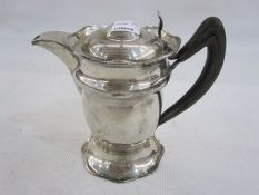 Edwardian silver hot water jug by Coles and Fyre Birmingham 1907 of shaped circular design in the