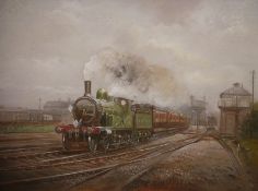John Mace (20th century school) Pair oils on board LWSR train, no.0353 leaving station, initialled