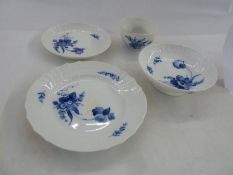 Royal Copenhagen blue flower part dinner service, mainly for six, to include small and medium