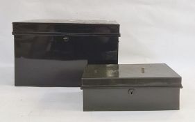 Tin tuck box and a petty cash box (2)