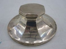 Silver and weighted capstan inkwell, Birmingham 1932